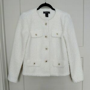 NYCC White Textured Button Front Jacket